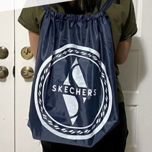 Skechers Navy Blue Nylon Drawstring Backpack